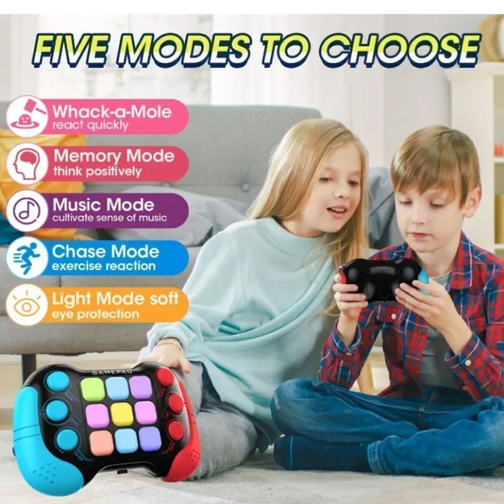 Quick Push Pop Game - 5 Mode Electric Fast Push Handheld Games Sensory Button...